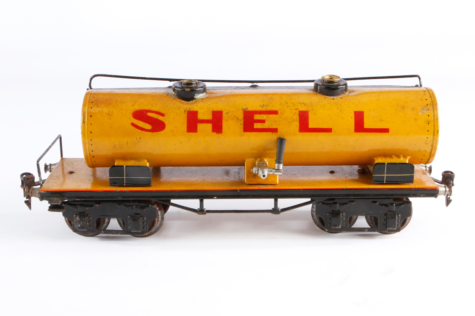 Märklin Shell Kesselwagen 1954, Spur 1, HL, NV, tw besch., LS und gealterter Lack, L 31,5, Z 3