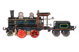 Märklin B-Dampflok 1020, mit 2A-Tender, Spur 0, Uhrwerk intakt, v+r, mit Bremse, HL, Tender farblich