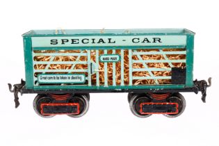 Märklin Spezial-Glaswagen, Spur 1, uralt, HL, 2 ST, mit englischer Aufschrift, min. Gebrauchsspuren,