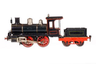 Märklin B-Dampflok 1021, mit 2A-Tender, Spur 1, Uhrwerk intakt (zäh), HL, Galeriestangen, 3