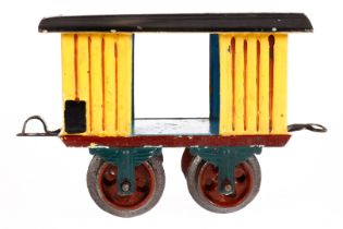 Märklin Packwagen 1803, Spur 0, uralt, HL, 2 TÖ, 2A-Gussräder, Schnappkupplung, Dach nachlackiert, L