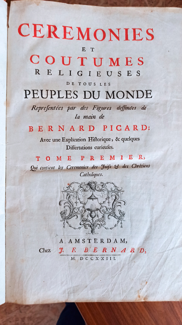 Altes Buch Amsterdam 1723, J. F. Bernard, ”Ceremonies et Coutumes, Religieuses des tous les - Image 2 of 5