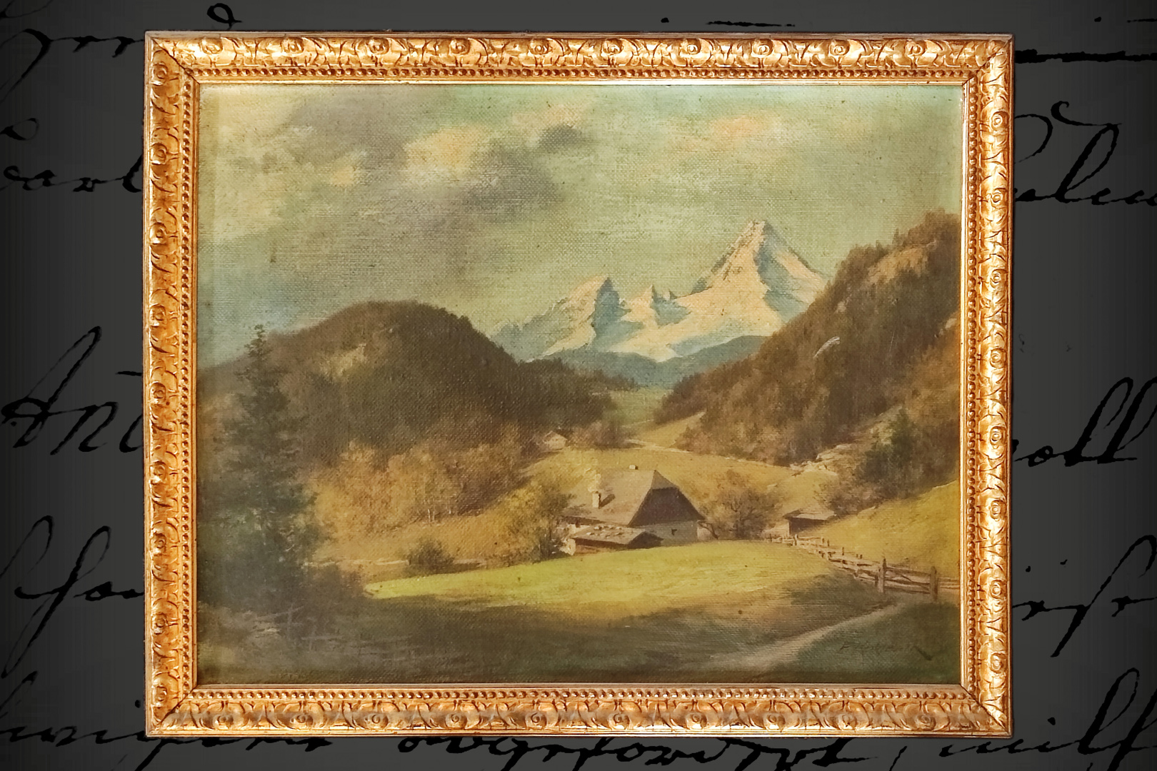 Gemälde, Gebirgslandschaft, Öl auf Leinwand, signiert F. Kehltrunk, gerahmt, 46 x 58 cm
