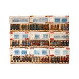 9 Original-Kartons mit Spielsoldaten zum Aufstellen, aus farbigem Papier, türkisches, japanisches,