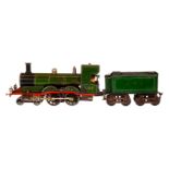 Märklin engl. 2-B Dampflok E 4023 GNR, Spur 3, Spurweite 75 mm, uralt, spiritusbetrieben, grün/