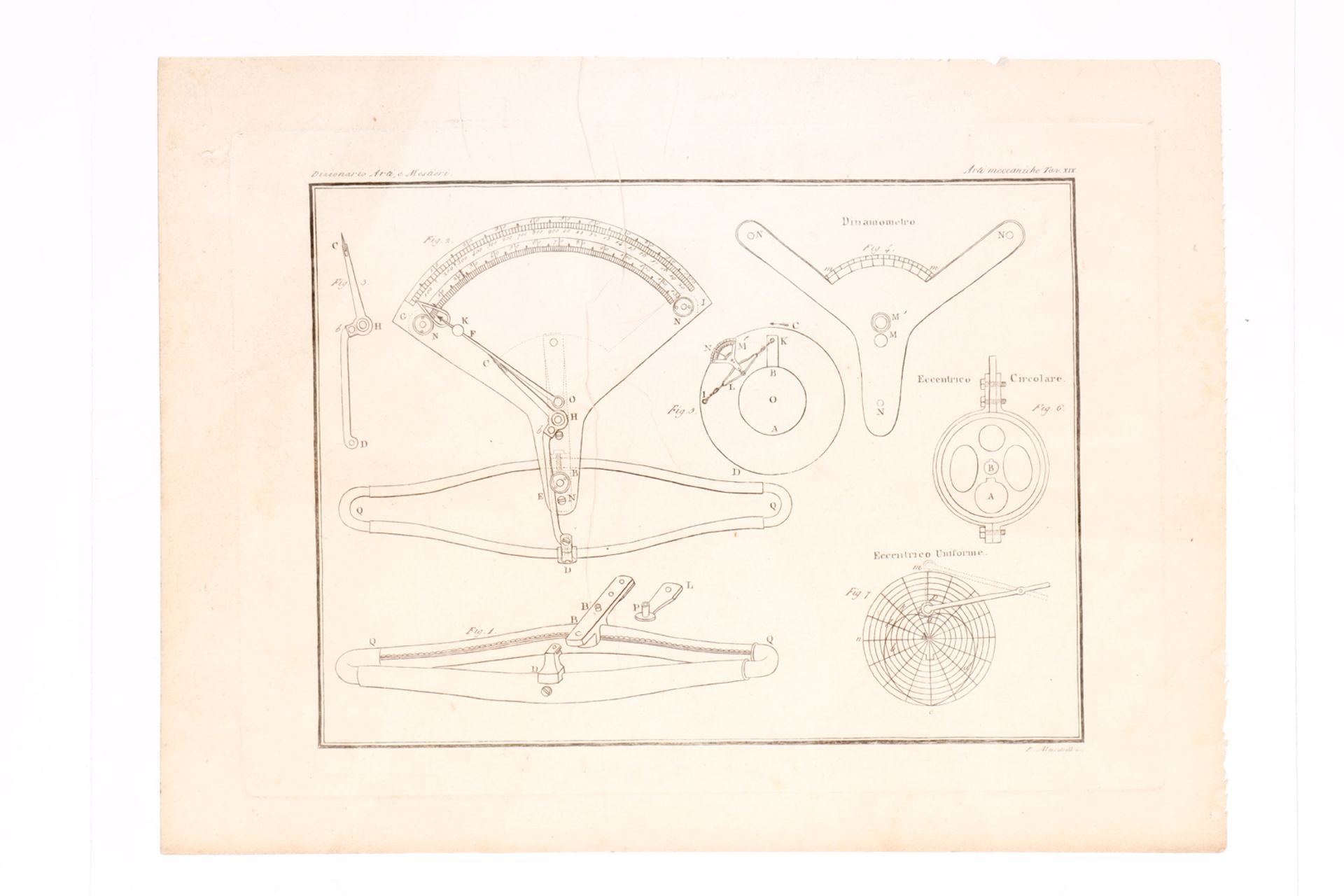 Uralt-medizisches Kraft-Messgerät, Messing, Francesco Cobres, Venetia, mit Kupferstich als - Image 2 of 2