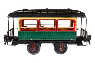 Märklin Sommerwagen, Spur 1, uralt, HL, mit Inneneinrichtung und 2 AT, gealterter Lack, kleine