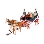 Rock & Graner Pferdegespann, mit offenem Landaulet, mit 2 Original-Kutschern und 2 Sitzfiguren, fein