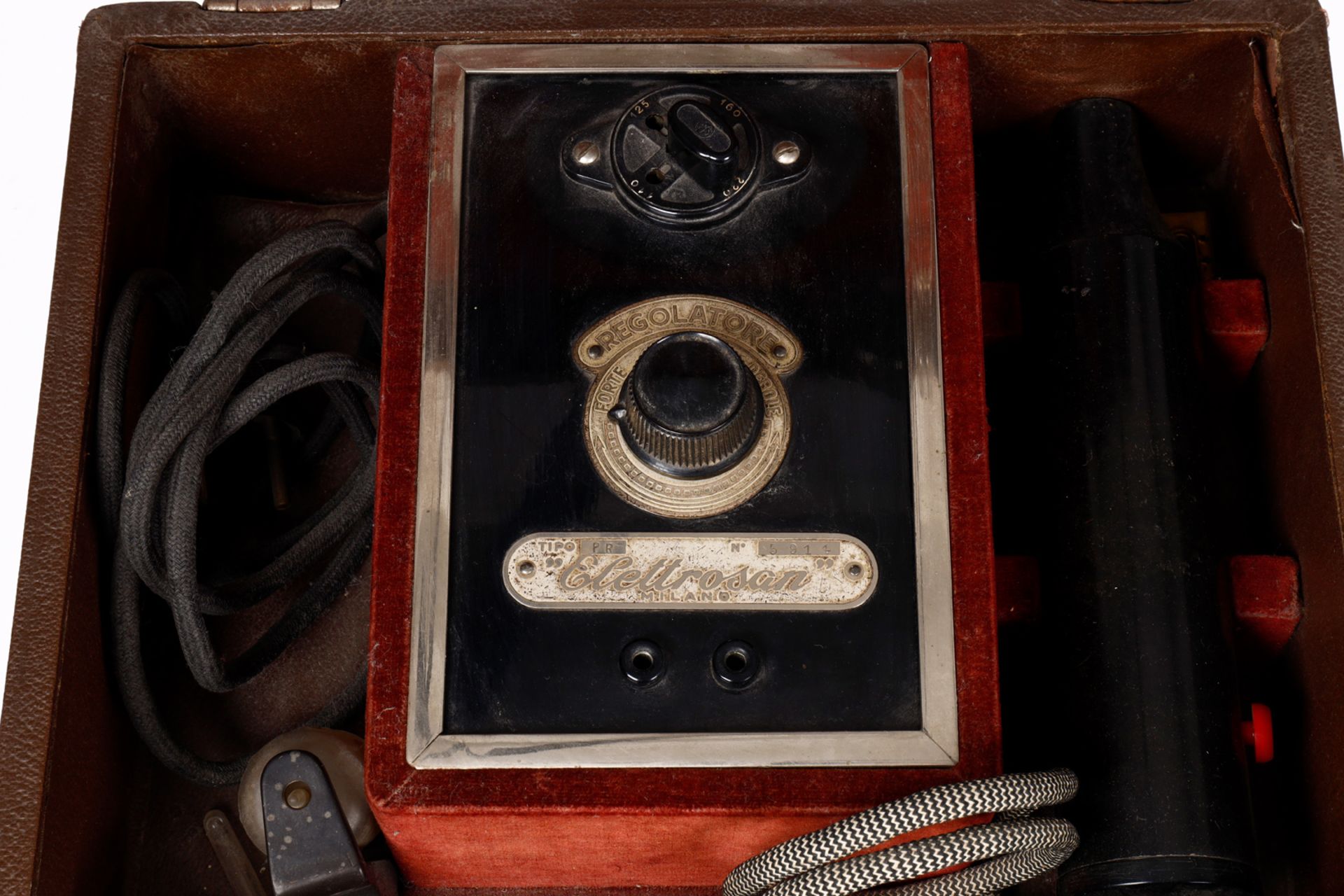 Medizinischer Elektrisierapparat ”Elettrosan”, PR 5914, Milano, in aufklappbarem Koffer, L 30 cm, - Image 3 of 5