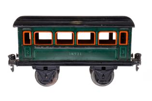 MÄRKLIN Personenwagen 1872, Spur 1, CL, Alterungs- und Gebrauchsspuren, Dach nachlackiert, L 19,5, Z