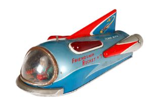 TM Raumschiff ”Friendship Rocket”, Japan, Blech/Kunststoff, batteriebetrieben, Alterungs- und