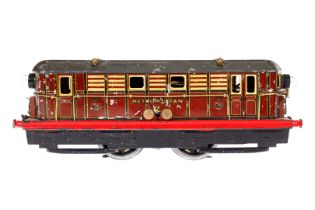 HORNBY Triebwagen ”Metropolitan”, Spur 0, elektr., CL, mit je 1 el. bel. Stirnlampe, Kleinteile tw