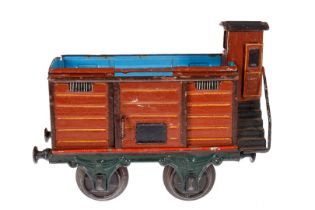 MÄRKLIN Gepäckwagen, Spur 1, HL, mit BRHh und 1 ST, gealterter Lack, Dach fehlt, L 15, zum