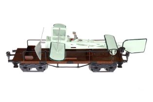 MÄRKLIN Flugzeugtransportwagen 1881, Spur 1, HL, mit Nachbau-Flugzeug und Pilot, LS und gealterter