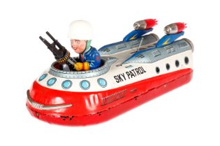 TN Raumschiff ”Sky Patrol”, Japan, Blech/Kunststoff, batteriebetrieben, Alterungs- und