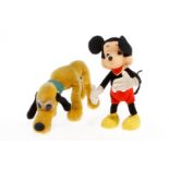 Schuco Mickey Mouse und Pluto, Alterungsspuren, H 23 und L 28, Z 3