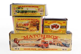 4 Matchbox Modelle K-2, K-3, M-1 und M-8, Alterungsspuren, je im tw besch. OK, meist Z 2-3