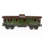 Märklin Gepäckwagen 1889, Spur 1, CL, mit 4 AT und 2 ST, LS tw ausgeb., stark gealterter Lack, L