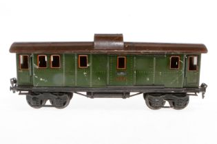 Märklin Gepäckwagen 1889, Spur 1, CL, mit 4 AT und 2 ST, LS tw ausgeb., stark gealterter Lack, L