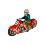 Schuco Motorrad ”CURVO 1000” mit Fahrer, CL, Uhrwerk intakt, Alterungsspuren, L12, Z 2