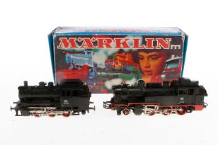 2 Märklin Tenderlokomotiven, Spur H0, schwarz, Alterungsspuren, 1 im besch. OK, Z 3