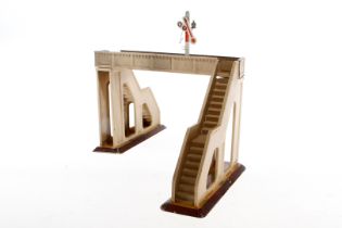 Märklin Signalbrücke 2395, Spur 0, HL, mit 1 Stecksignal, 1 Signal und 1 Arretierung fehlen, LS