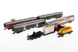 Konv. 6 versch. Märklin Wagen, Spur H0, darunter 2 Schweizer, Z 4