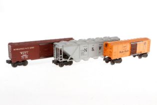 3 Lionel Güterwagen, Spur 0, LS und Alterungsspuren, Z 3