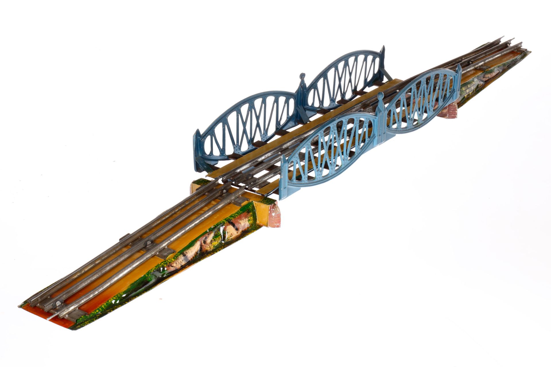 Märklin Gitterbogenbrücke 2503, Spur 1, elektr., HL, dazu Replik-Mittelpfeiler, Verbindungsdrähte - Image 2 of 4