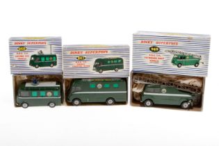 3 Dinky Modelle 967, 968 und 969, Alterungsspuren, in leicht besch. OKs, sonst Z 2-3