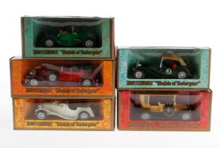 5 Matchbox Modelle Y-1, Y-4, Y-5, Y-6 und Y-8, Alterungsspuren, je im tw besch. OK, Z 2-3