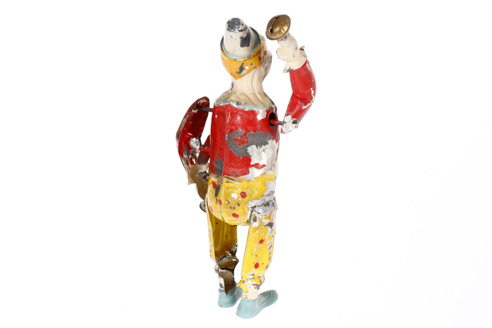 Günthermann Clown mit Glocken, uralt, HL, Uhrwerk intakt, altersbed. LS, 1 Bein und 1 Arm neu - Image 2 of 2