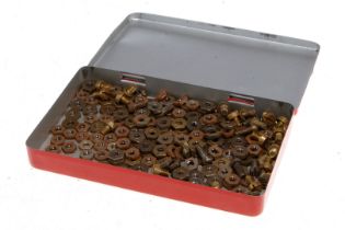 Märklin Blechdose für Metallbaukasten 1014, gefüllt mit Schrauben und Muttern