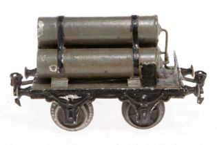 Märklin Gasröhrenwagen, Spur 1, uralt, ÜL, 2 Röhrenabdeckungen fehlen, L 15, Z 4