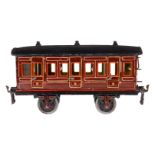 Märklin Abteilwagen 1856, Spur 1, uralt, HL, mit Inneneinrichtung und 6 AT, LS tw ausgeb.,