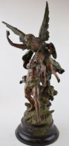 Spelter figure, winged angel, Via Ad Gloriam Height 67cm Generally in good original condition