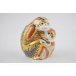 Royal Crown Derby paperweight in the form of monkeys, first quality with stopper. In good