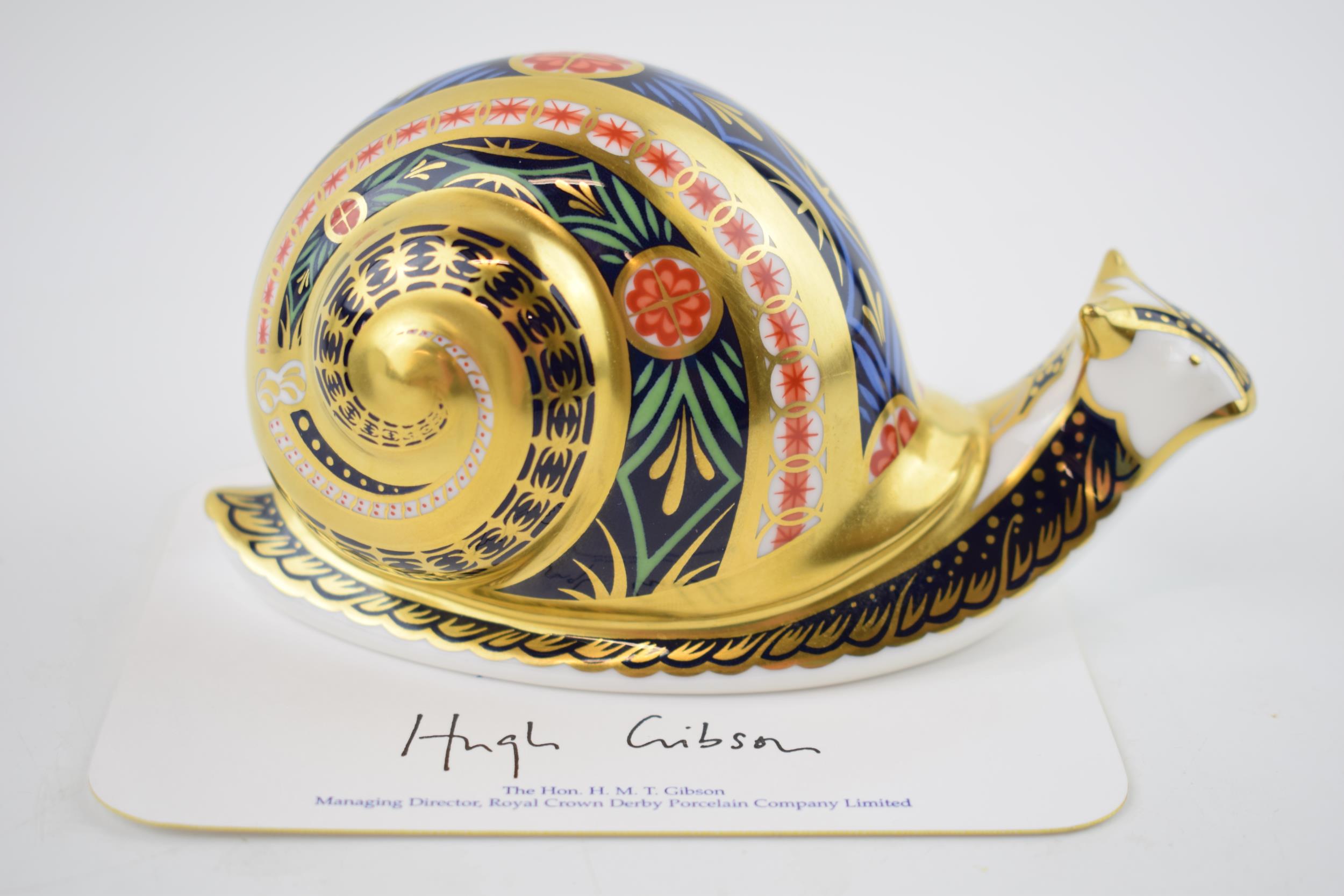 Royal Crown Derby paperweight, Garden Snail, this is number 4,377 of a limited edition of 4,500,