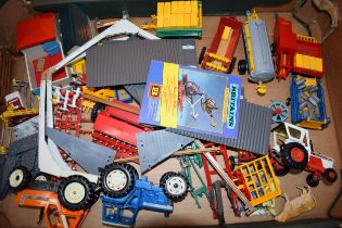 A collection of c1970s /80s Britains toys to include tractors, Ford TW-20, Fiat 880 DT, David