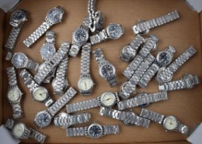 A large quantity of NOS Reunion by Rotary ladies watches. Quartz date movements. On metal bracelets.