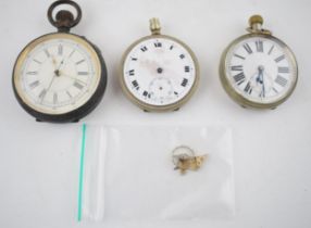 A collection of 3 vintage and antique pocket watches and movements a/f. Of note good examples with