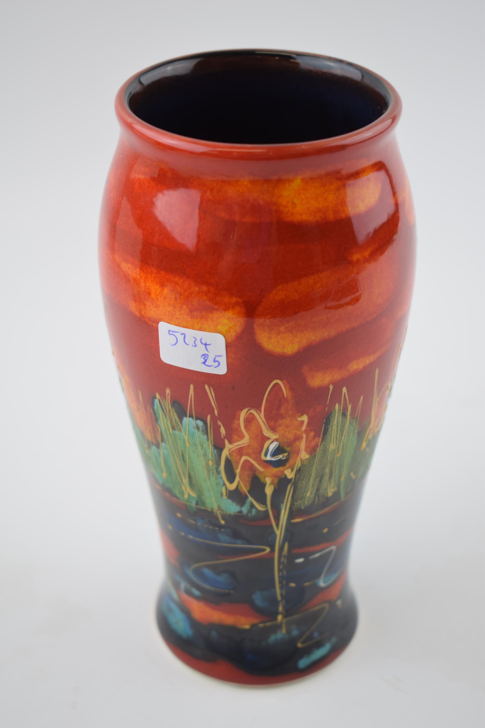 Anita Harris Art Pottery vase, decorated with a Dragonfly, 18cm tall, signed by Anita. In good - Image 2 of 3