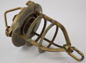 Nautical brass ships style lamp, AP7009BMOD. Height 34cm. Case in good condition however missing