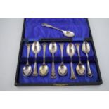 Staffordshire/ Hunting interest. An interesting collection of silver plate tea spoons with the