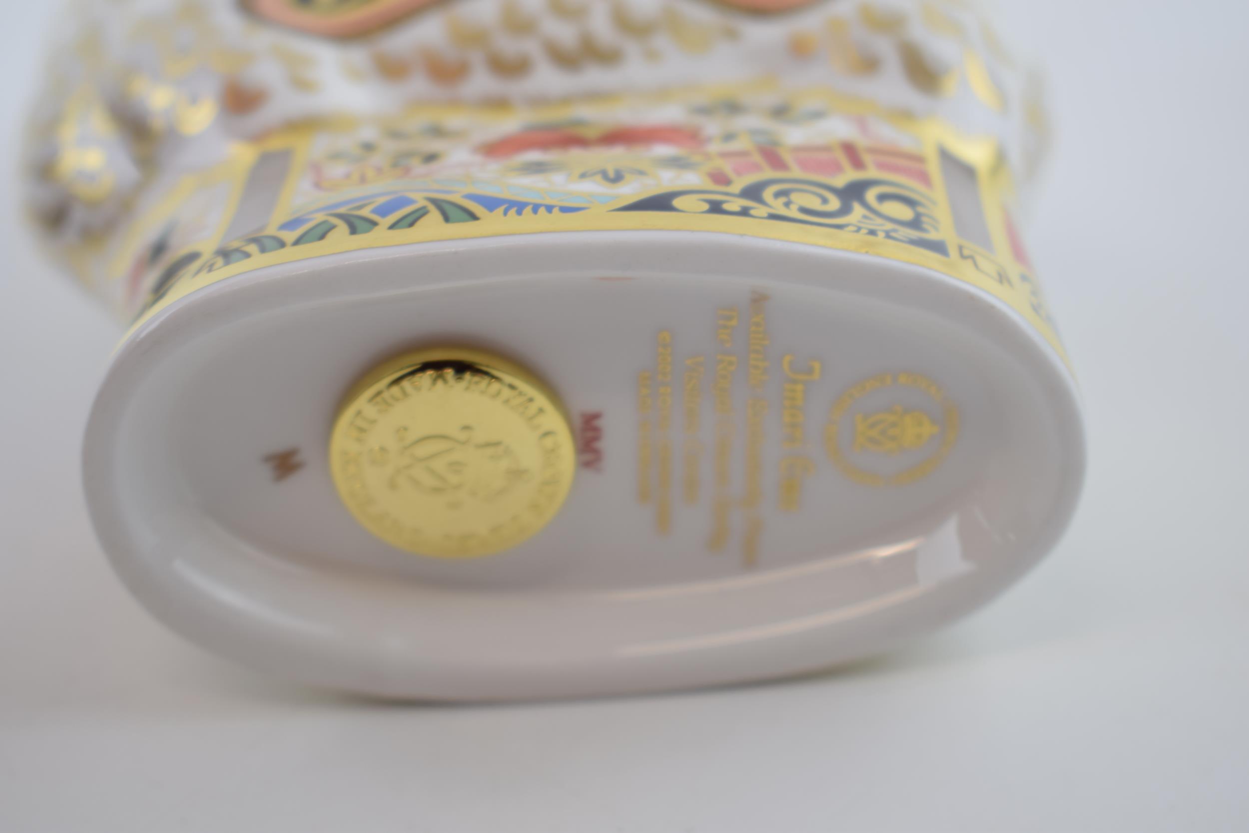 Boxed Royal Crown Derby paperweight Imari Ewe, with gold stopper. In good condition with no - Image 3 of 3