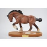 Beswick matt Spirit of Earth on wooden base. In good condition with no obvious damage or