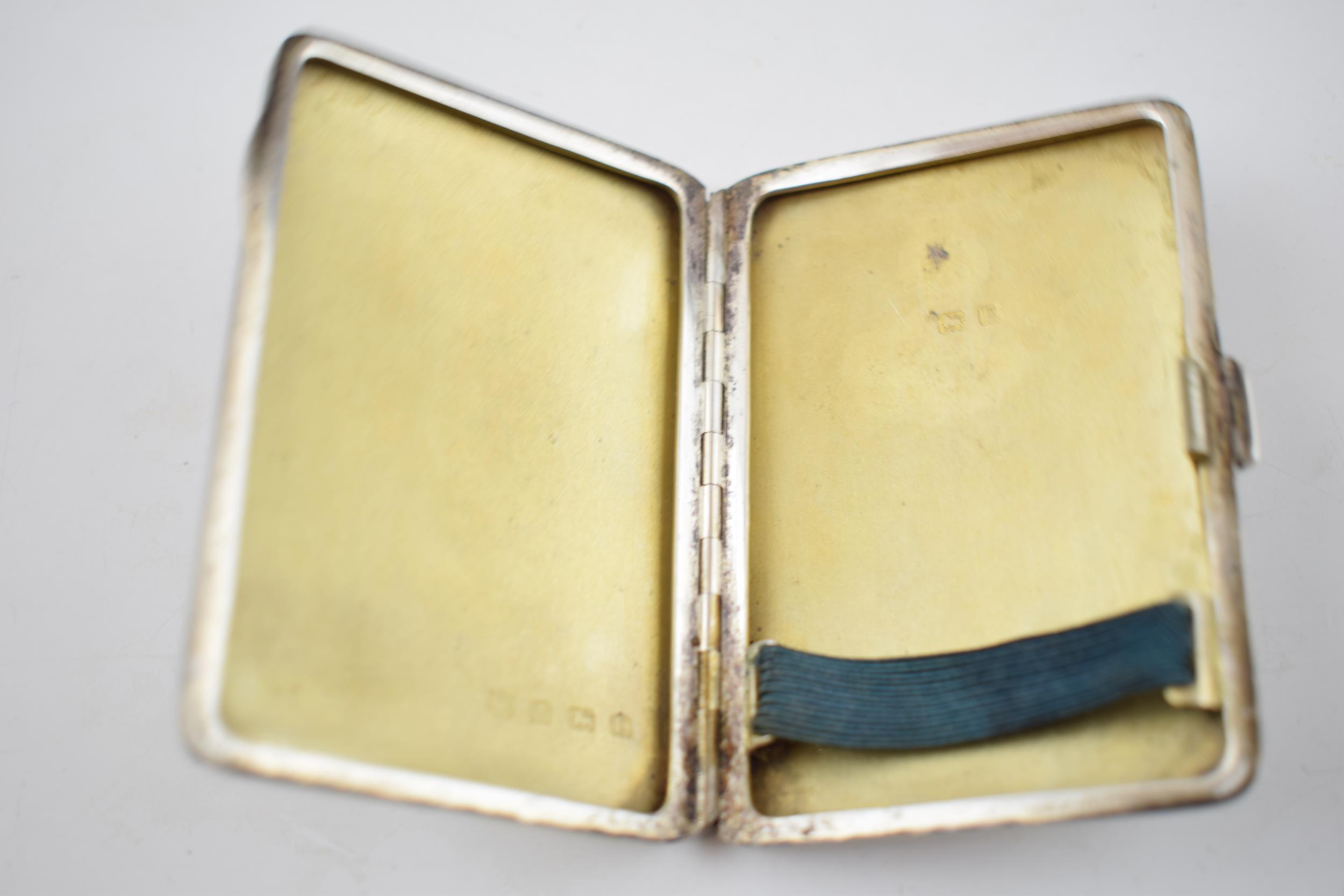 Silver cigarette case, Birmingham 1929, 74.9 grams, initialed 'KB'. - Image 3 of 3