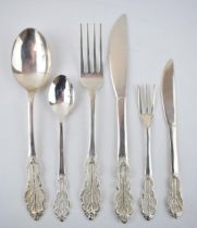 A good collection of silver 830 cutlery with an ornate filigree design, hallmarked 830 with