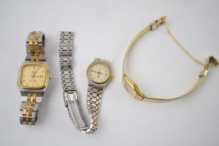 2 Ladies Omega quartz watches a/f. Of note two date movement examples in clean condition with