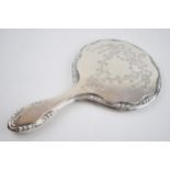 Large silver hand mirror, Birmingham 1918, 26cm long.